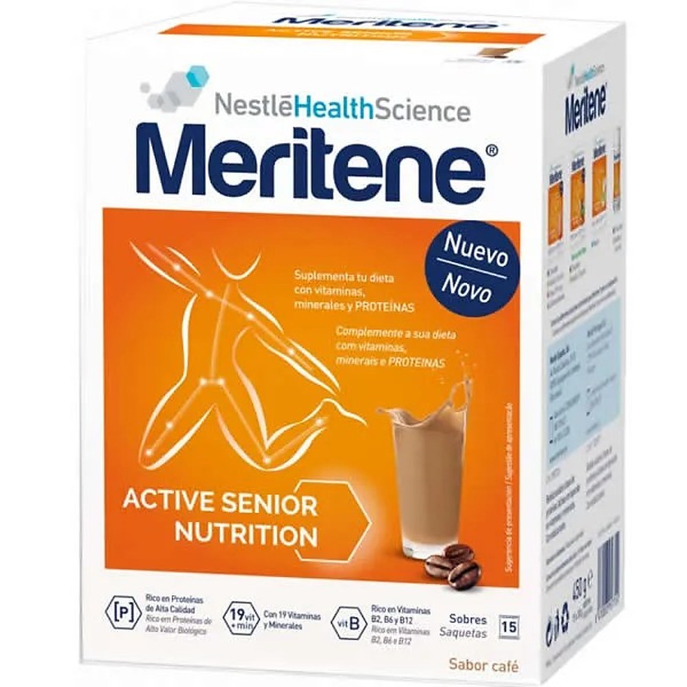 Kofeiinittomat kahvinmakuiset smoothiet Meritene 15 kirjekuorta