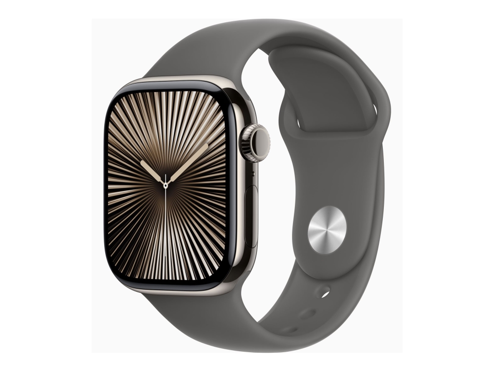 Apple Watch Series 10 GPS + Cell 42 mm luonnonvaalea titan, liuskeenharmaa urheiluranneke - S/M
