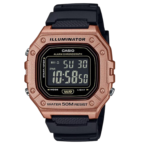 Casio W-218HM-5BVEF Illuminator Digitaalinen Urheilukello - Ruusukulta & Musta