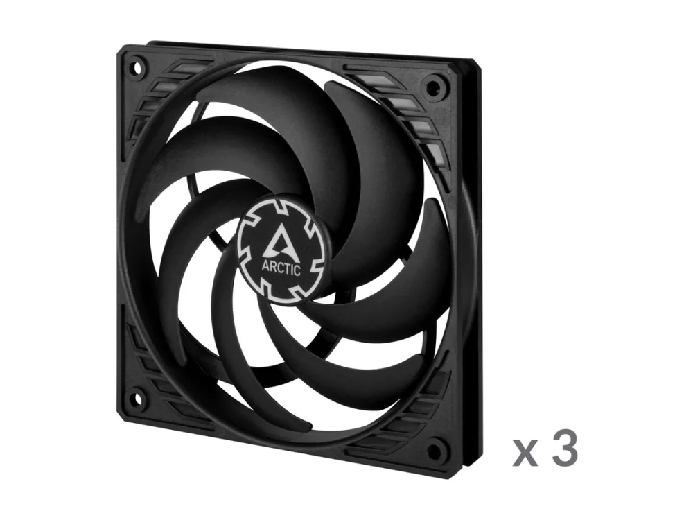 ARCTIC P12 Slim PWM PST - Insert tuulettimella - 120 mm - musta (3 kpl)
