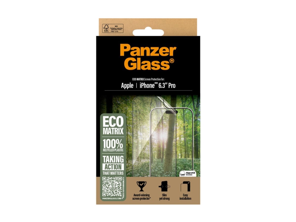 PanzerGlass Eco MATRIX Screen Protector iPhone 16 Pro | Ultra-Wide Fit