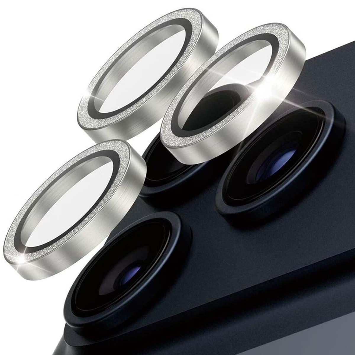 PanzerGlass Hoops® Glitter Silver Camera Lens Protector iPhone 17 Pro | iPhone 17 Pro Max | iPhone 16 Pro | 16 Pro Max