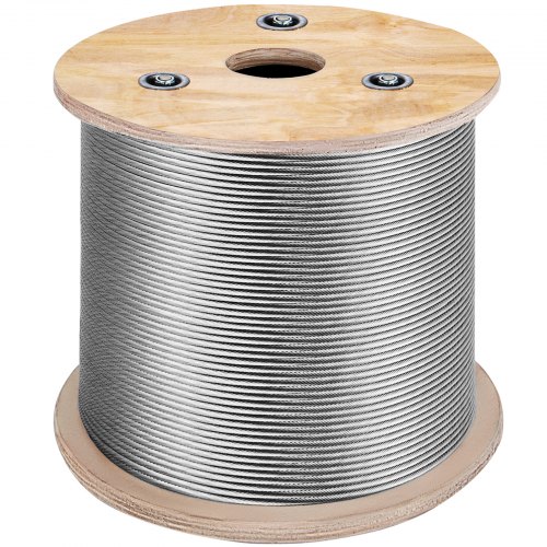 VEVOR T316 Stainless Steel Cable 3.2 mm 7x7 Steel Wire Rope Cable 15240 cm Cable Railing Transport Wire Rope Cable for Railing Decking DIY Balustrade