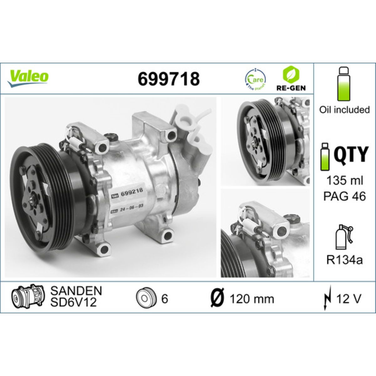 Ilmastoinnin kompressori VALEO 699718