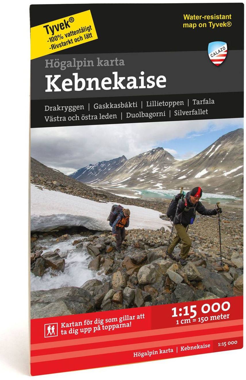 Calazo Högalpin Kebnekaise Tyvek ulkomaan retkeilykartta