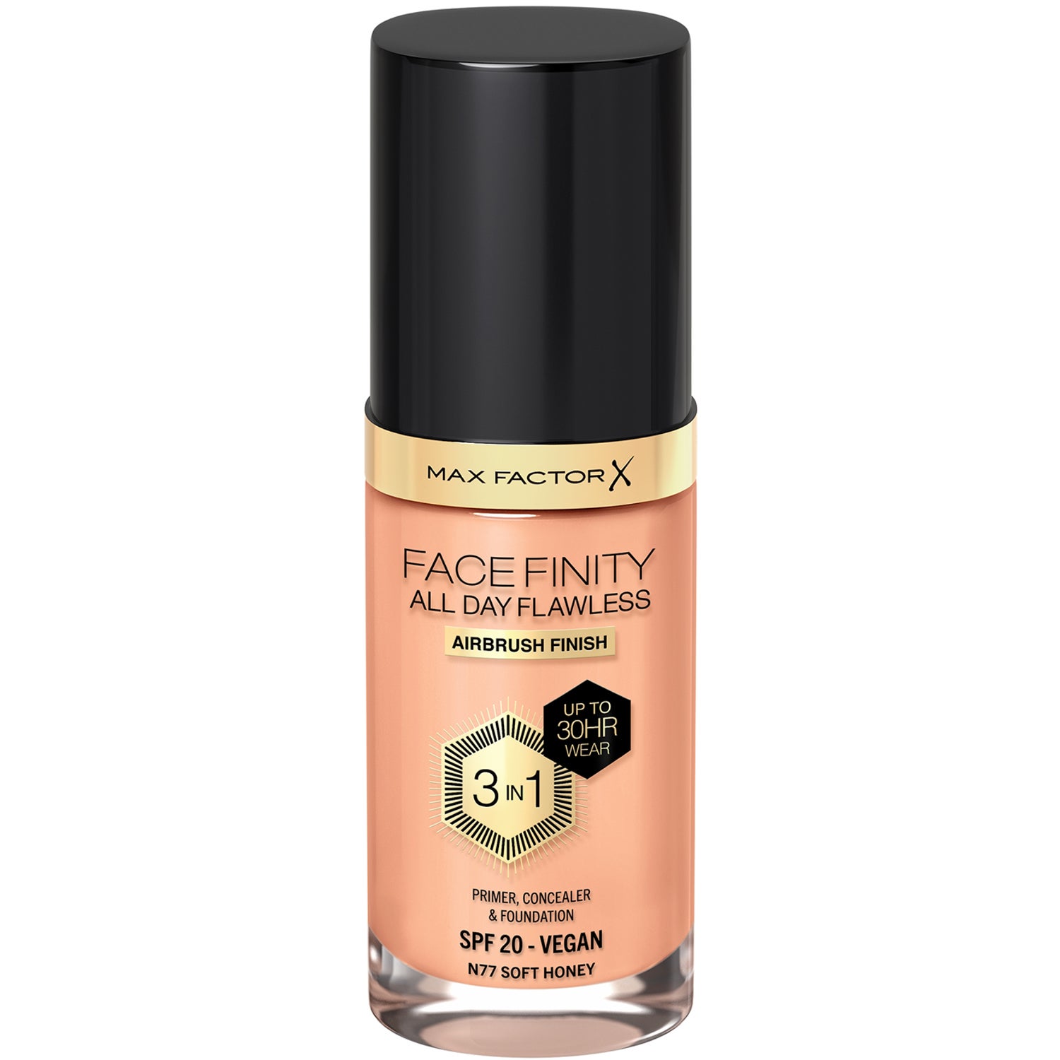 Max Factor Facefinity All Day Flawless 3In1 Foundation N77 Soft Honey 30 ml