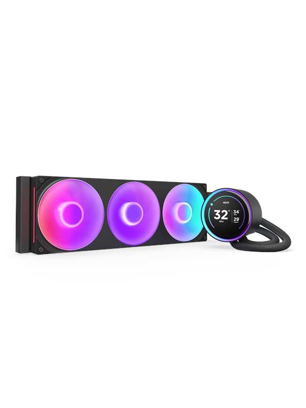 NZXT Kraken Elite 360 V2 360mm RGB -nestejäähdytin, musta
