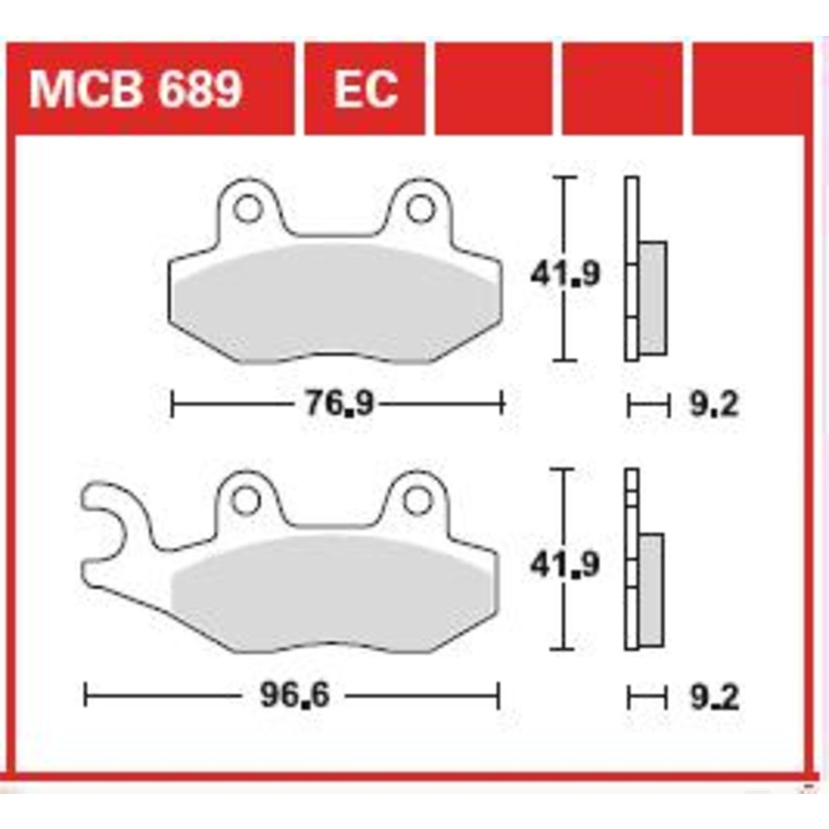 Jarrupalat, levyjarru TRW MCB689EC