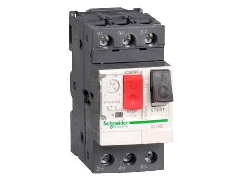 Schneider Electric Tesys gv moottorin sulakekatkaisija gv2me07 termomagneettinen 1,6-2,5a 0,75kw@400v icu100ka painonappi