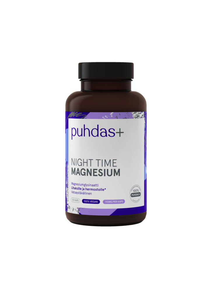 Puhdas+ Night Time Magnesium 120 vegekaps