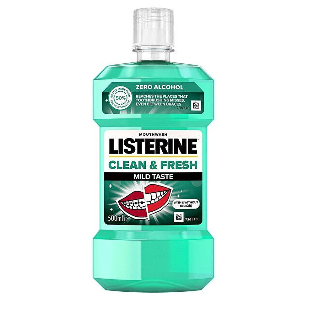 Listerine suuvesi, jolla on herkkä, puhdas ja raikas maku - 500 ml