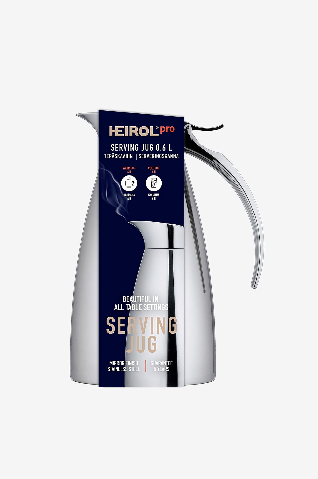 Heirol Thermo jug 0.6 liter - stainless steel