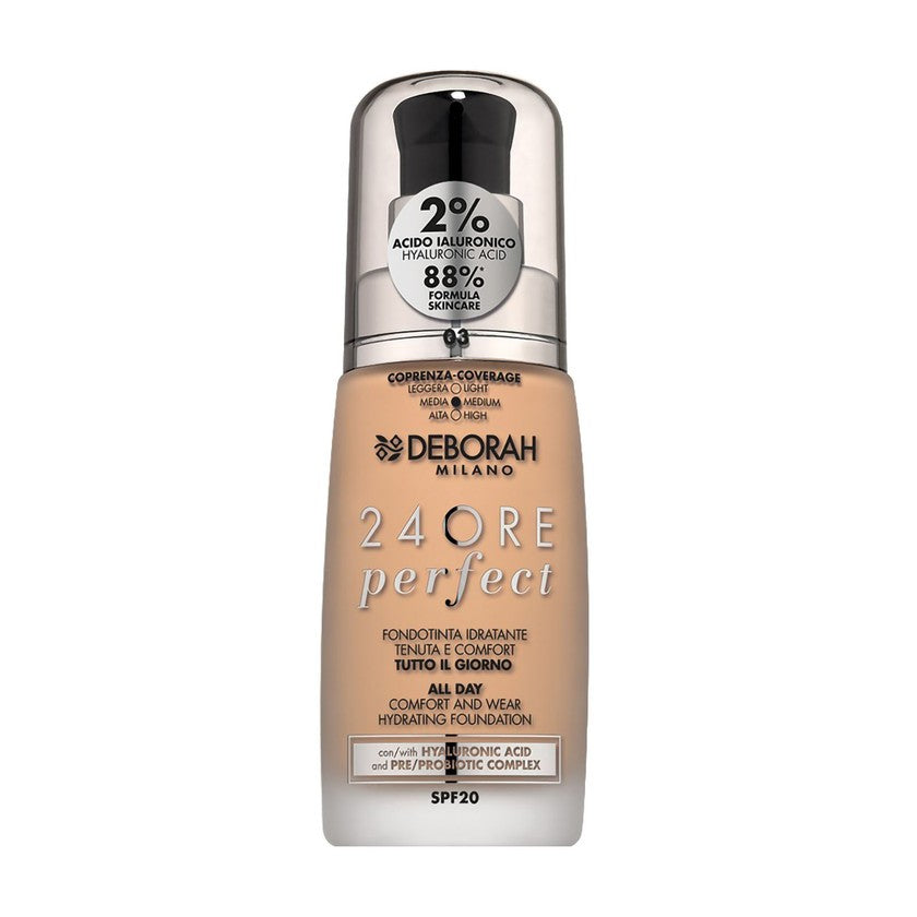 Deborah 24Ore Perfect -meikkivoide hyaluronihapolla 3 - Caramel Beige