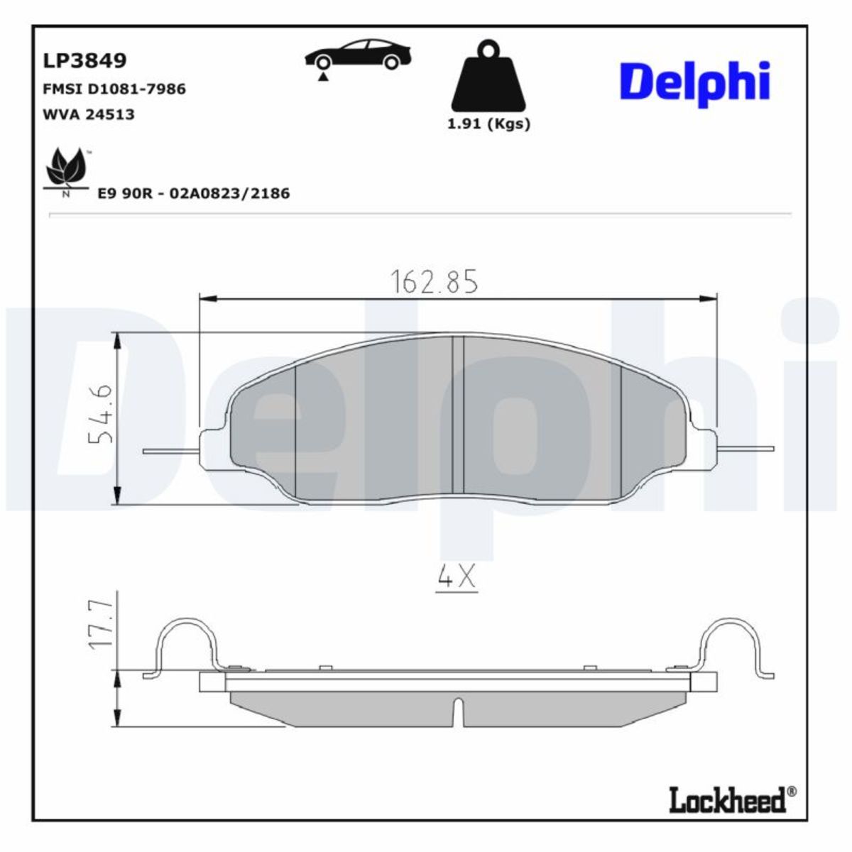 Jarrupalat, levyjarru DELPHI LP3849