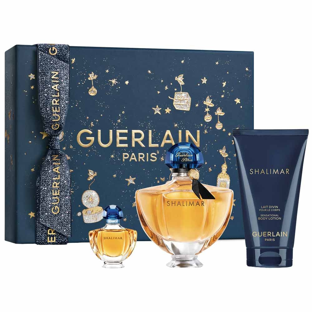 Setti Guerlain: Shalimar Eau De Parfum naisille 50 ml + Shalimar Eau De Parfum naisille 5 ml + Shalimar vartalovoide 75 ml