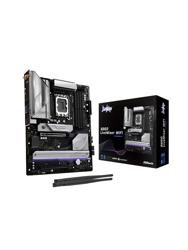 ASRock B860 LiveMixer WiFi LGA1851 ATX -emolevy