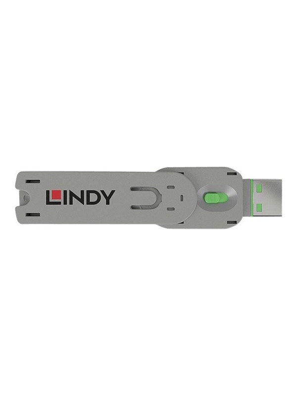 Lindy 40621, Portinlukitsin, USB A-tyyppi, Vihreä, Akryylinitriilibutadieenistyreeni (ABS), 1 kpl, Muovipussi
