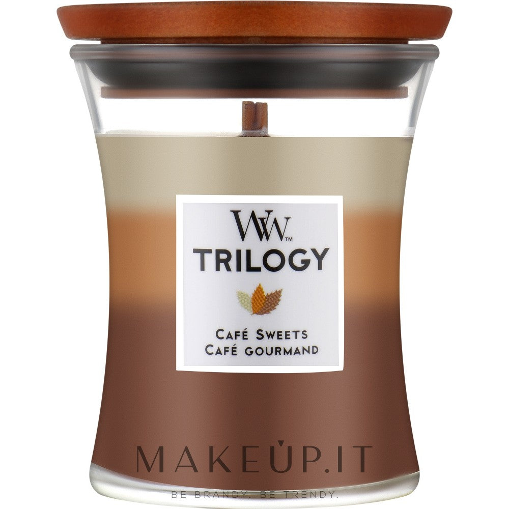 Woodwick Jar Café Sweets Trilogy (kahvimakeiset) - Tuoksukynttilä - 275,0 g