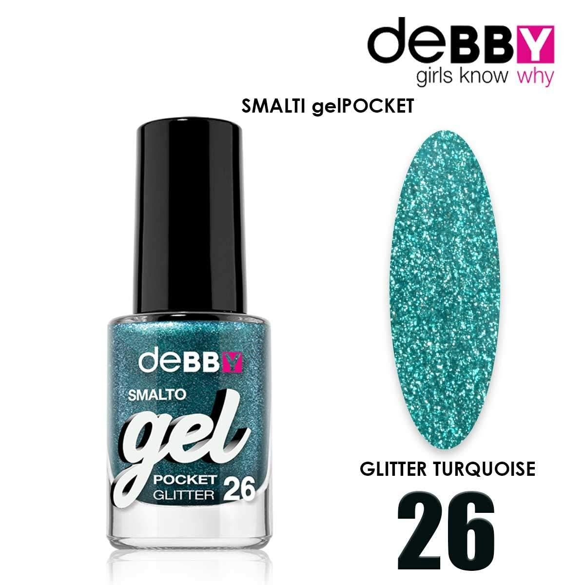 Debby Gel-lakka Pocket 26 Glitter Turkoosi