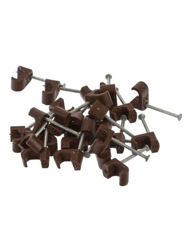 Nordic Quality Kabelklipps 3x5mm, Brun, 25 st