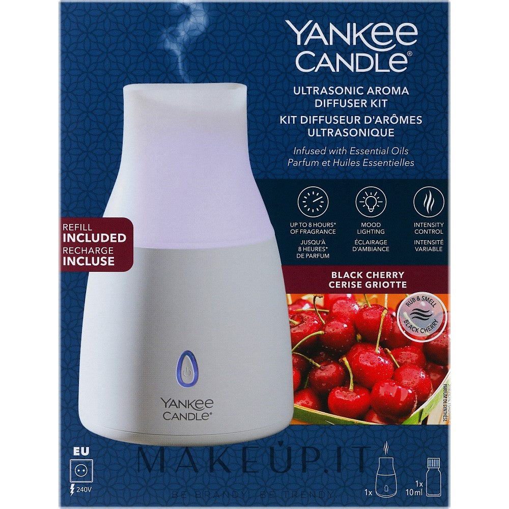 Yankee Candle Black Cherry (kypsä kirsikka) Ultraääni-aromidiffuusorisarja öljyllä