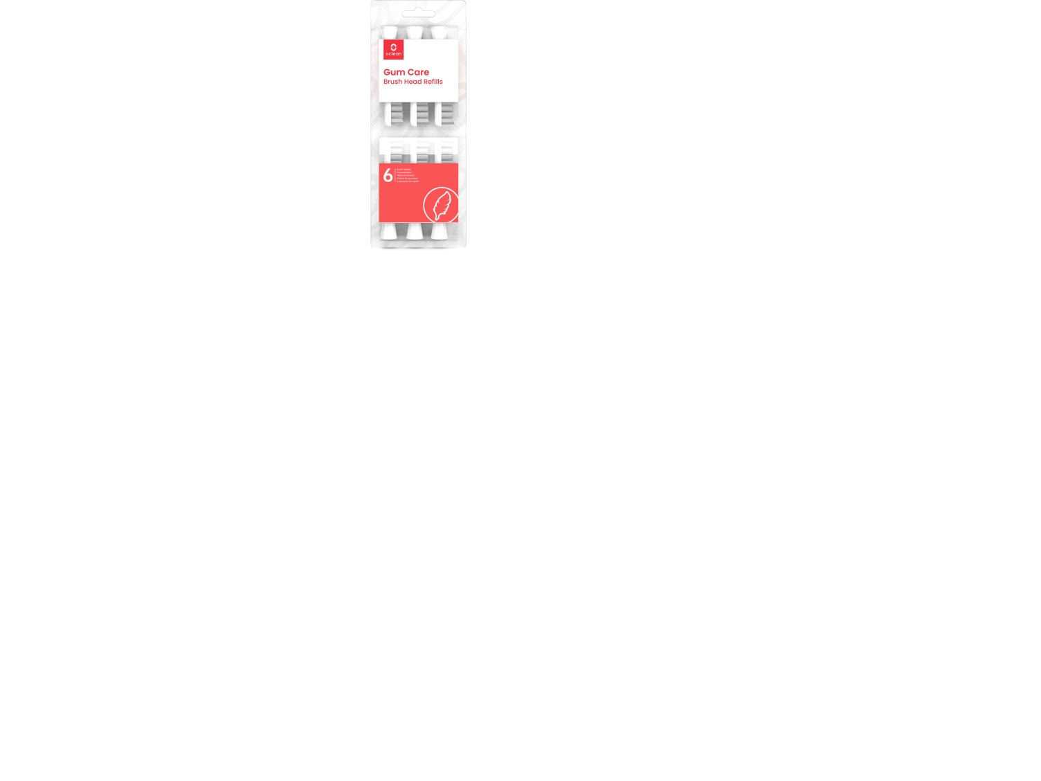 Oclean Hammasharjan vaihtopäät Brush Head Gum Care 6 Pack White