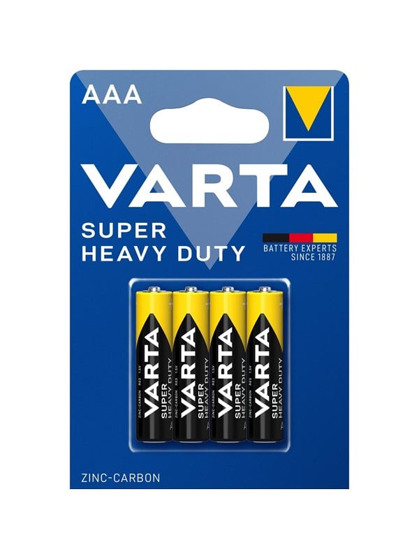 Varta R03/AAA (Micro) (2003) batteri, 4 st. blister Zink- kol batteri, 1,5 V