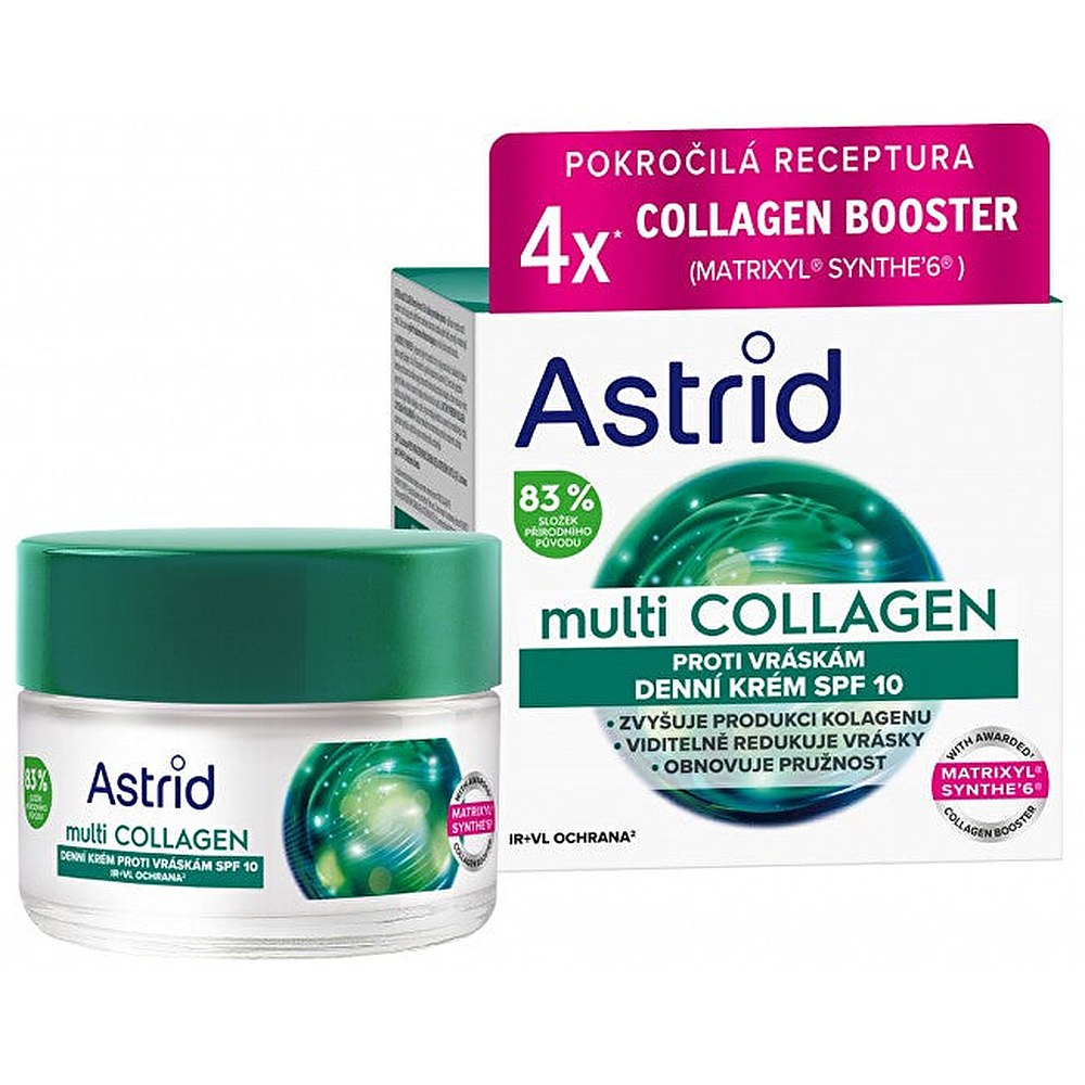 Astrid Ryppyjä ehkäisevä ja kimmoisuutta palauttava päivävoide SPF 10 Multi Collagen 50 ml