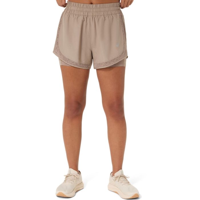 ASICS Nagino Run 2in1 Shorts K. L Beige Naiset