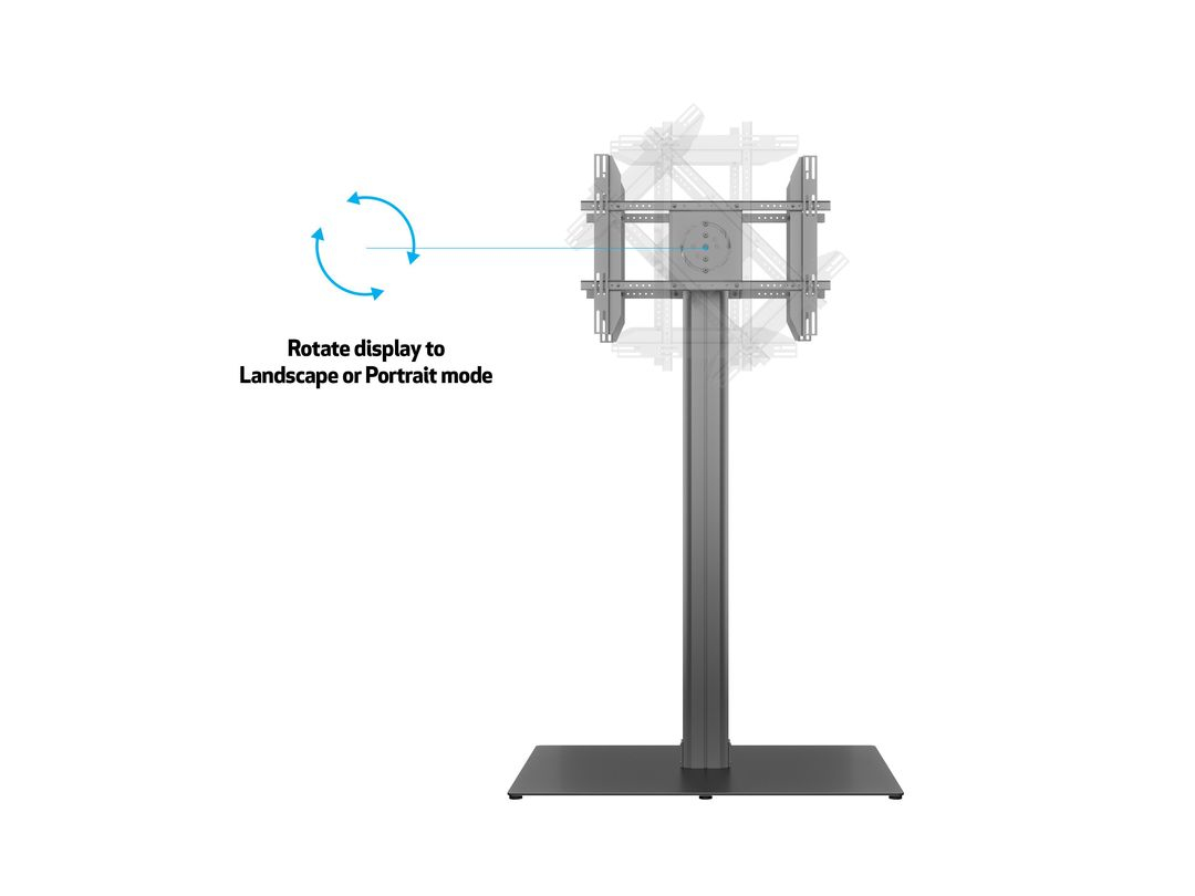 Multibrackets M Public Display Stand 180 HD Back to Back Black w. Floorbase - Max 75 kg - recommended for 80"