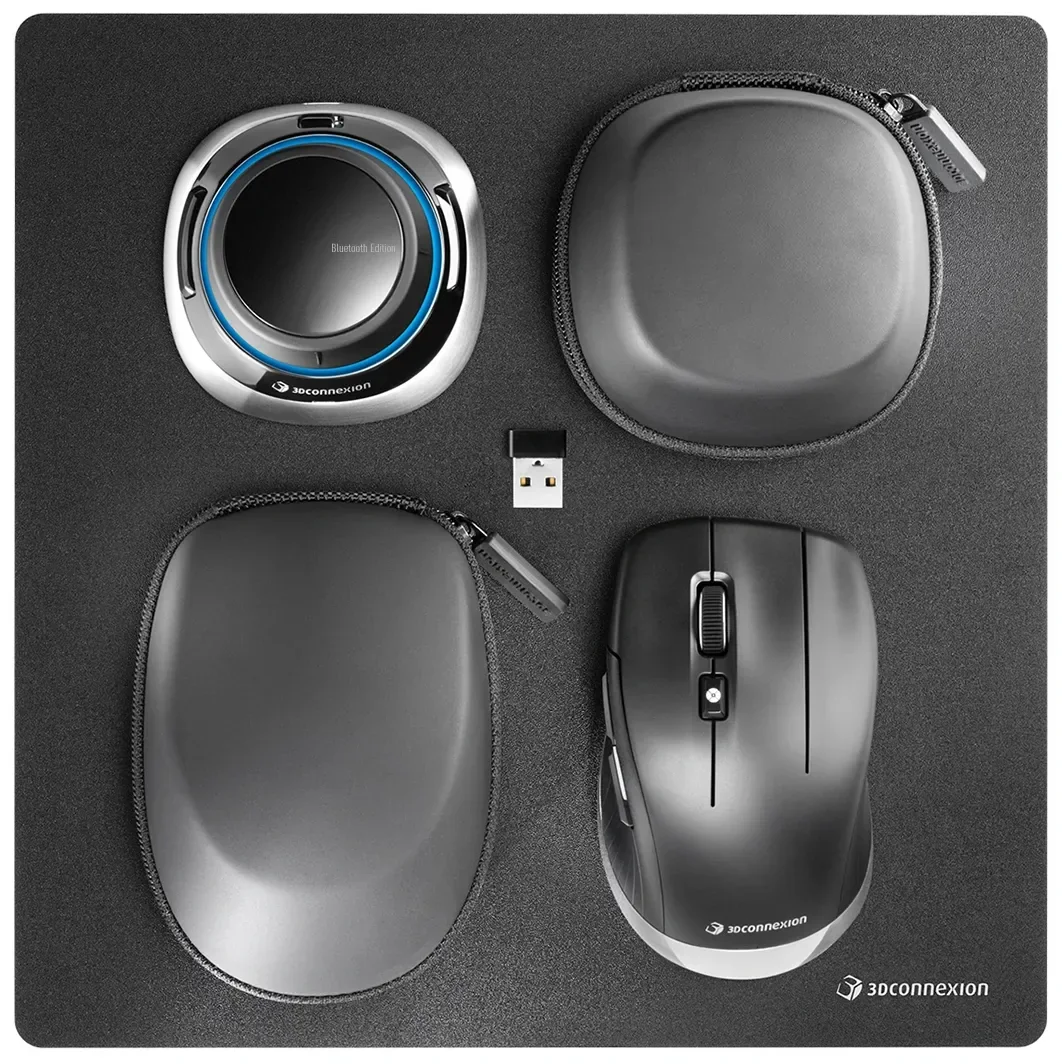 3Dconnexion SpaceMouse Wireless Kit 2 BT Edition -langaton ergonominen hiiri, musta