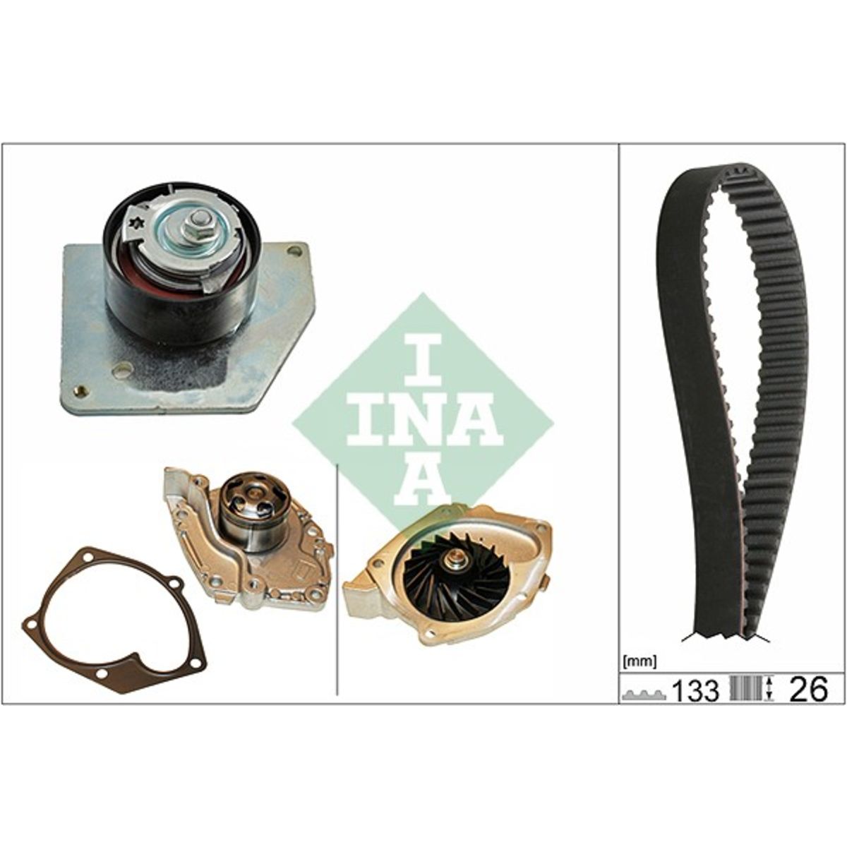 Vesipumppu + jakohihnasarja INA 530 0579 30