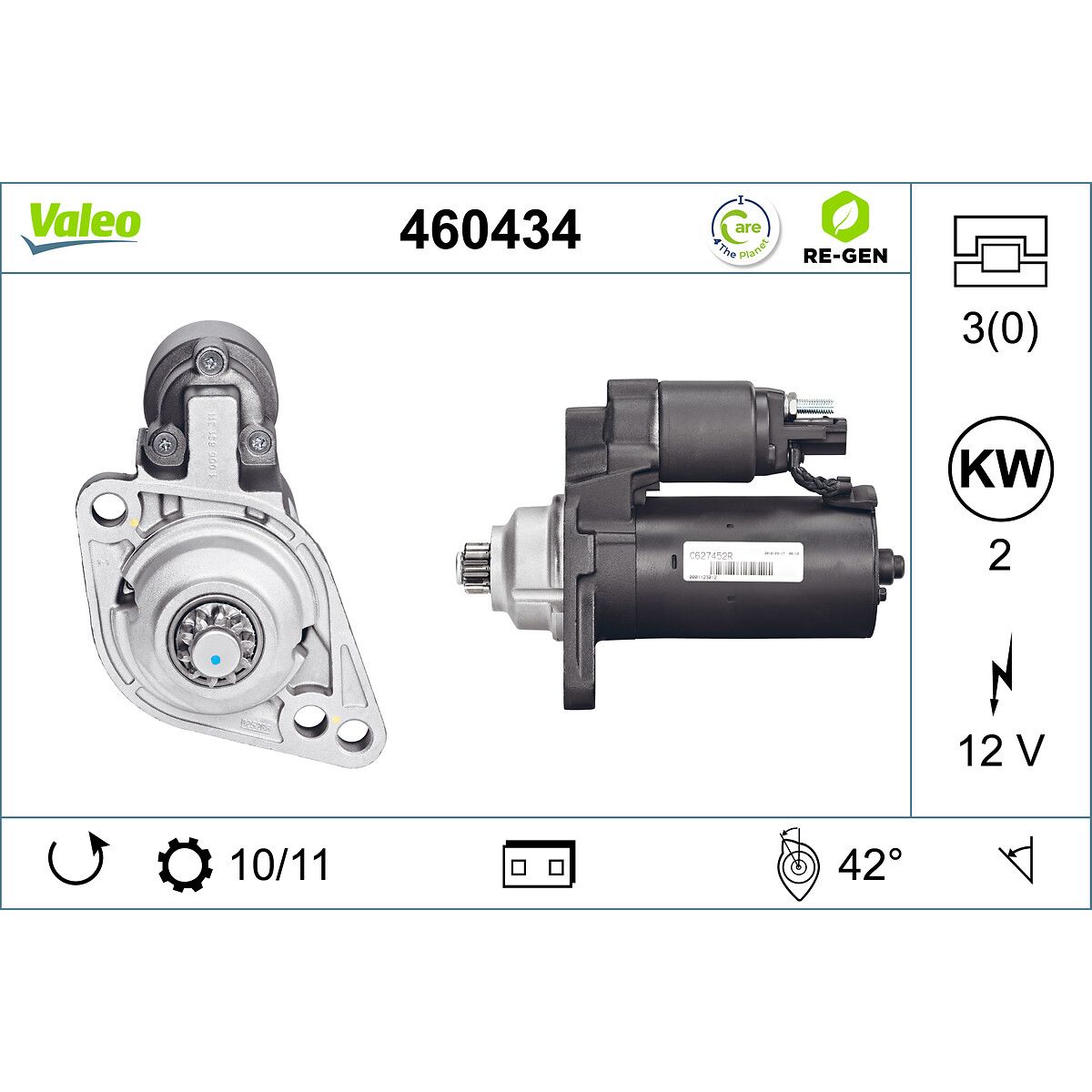 Käynnistysmoottori VALEO 460434