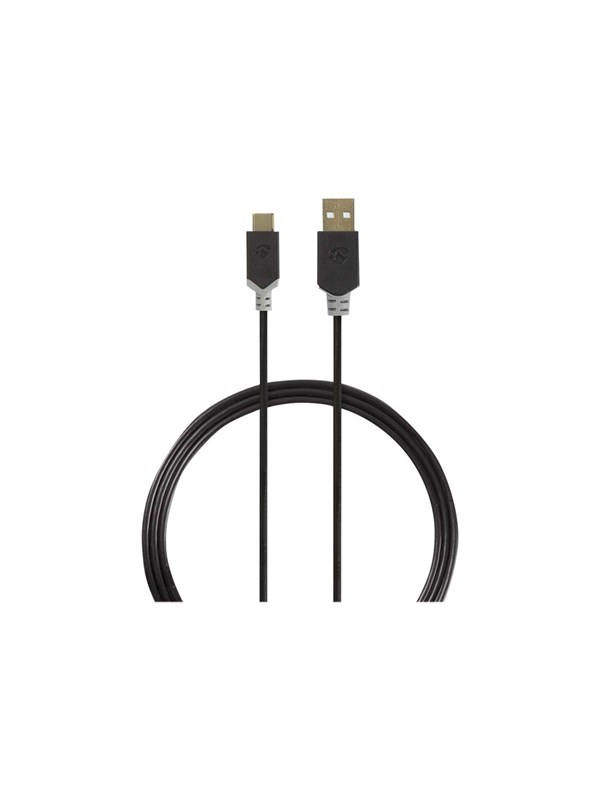 Nedis USB kaapeli | USB 2.0 | USB-A Uros | USB-CTM Uros | 60 W | 480 Mbps | Kullattu | 1.00 m | Pyöreä | PVC | Antrasiitti | Laatikko