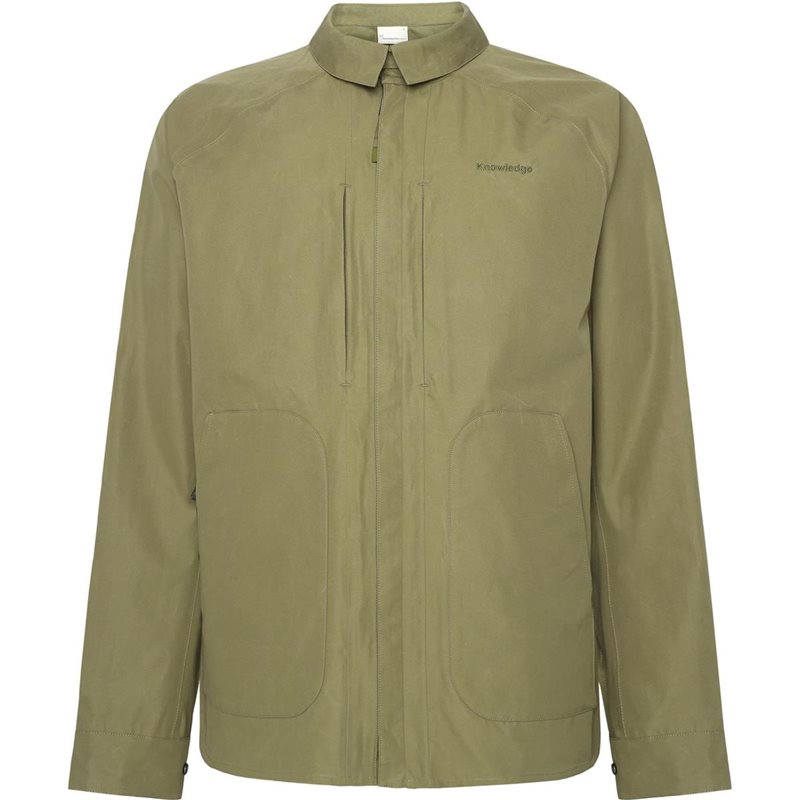 KnowledgeCotton Apparel Vent Canvas 200 Classic Overshirt Burned Olive - M