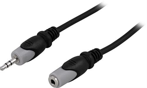 DELTACO äänikaapeli, 3,5mm uros - naaras, 5m
