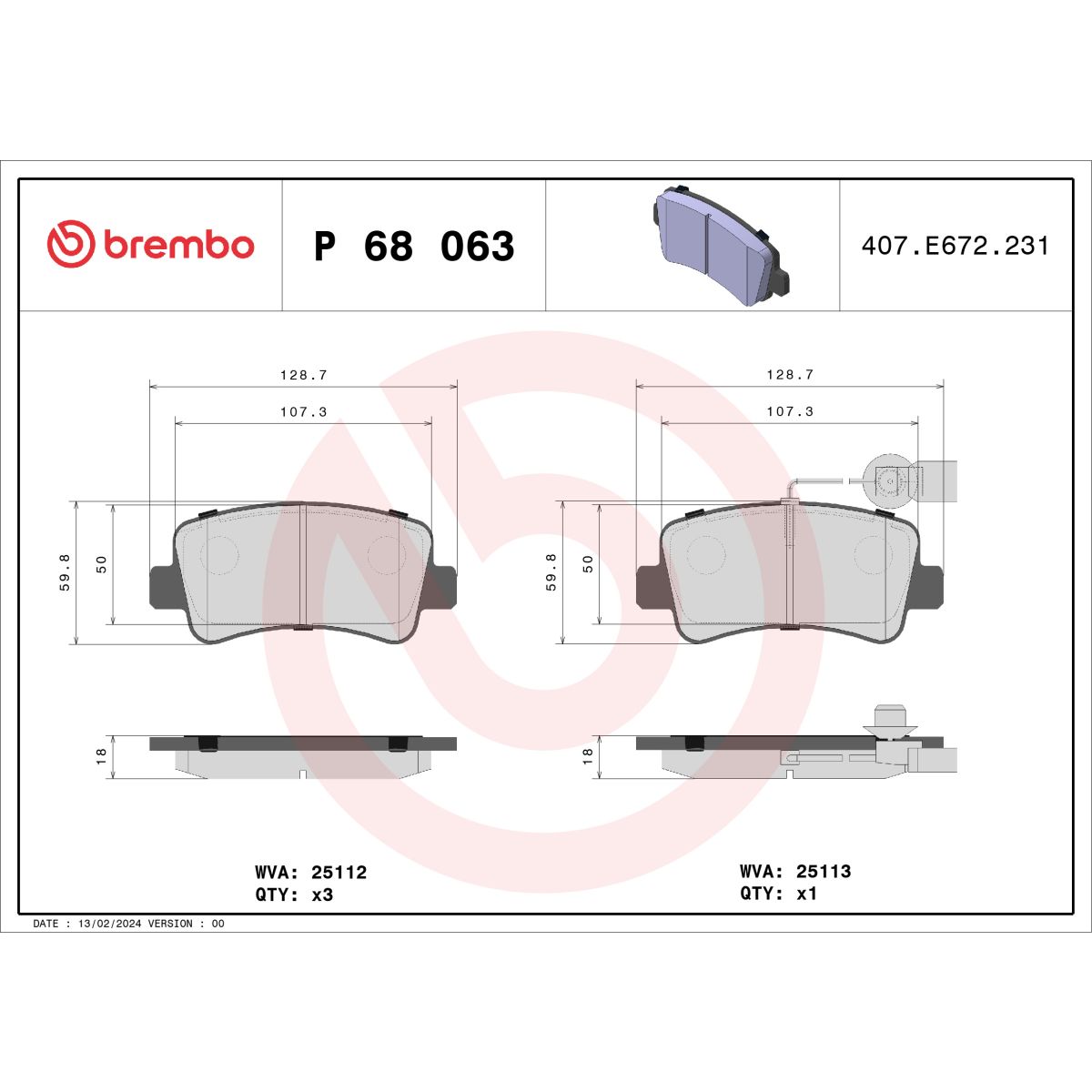Jarrupalat, levyjarru BREMBO P 68 063