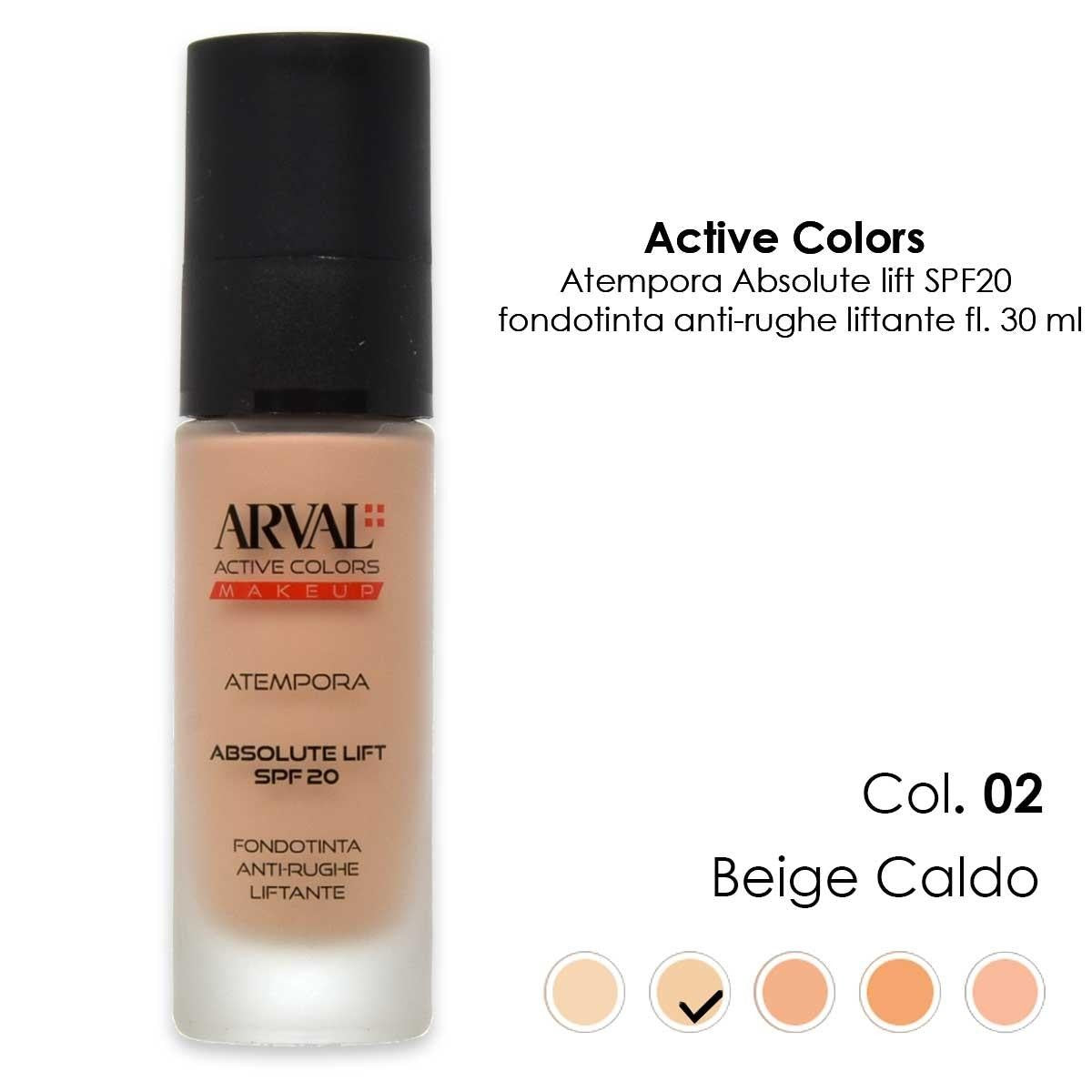 Arval Atempora - Absolute Lift Spf20 N. 02 - Lämmin Beige Nostava Ryppyjä Ehkäisevä Meikkivoide Fl 30Ml