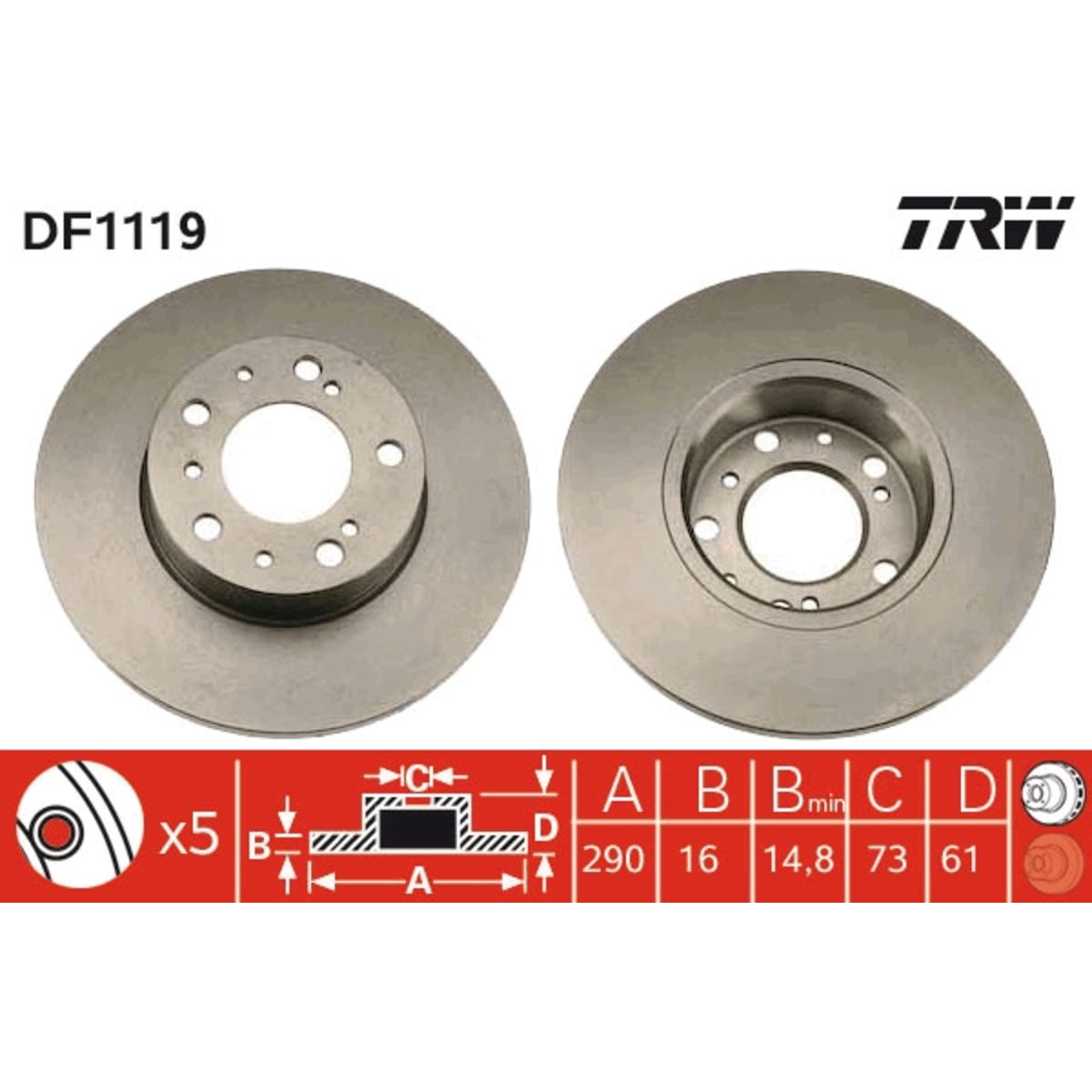 Jarrulevy TRW DF1119