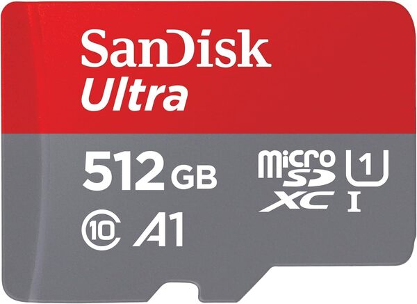 SanDisk Ultra PLUS 512 Gt MicroSDXC UHS-I Class 10 U1 V10 A1 -muistikortti + SD-adapteri