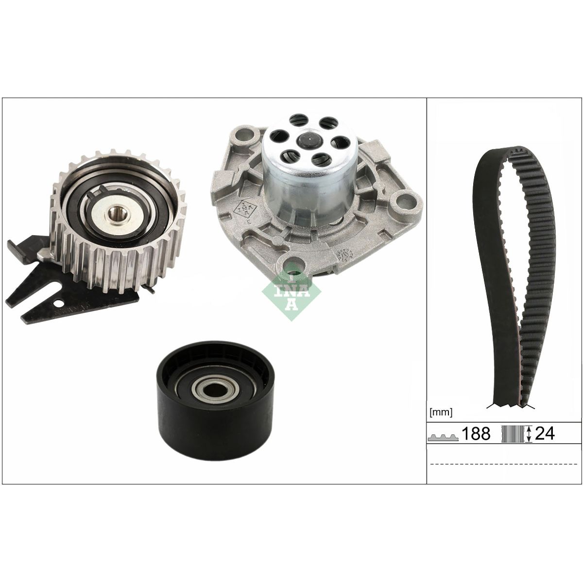 Vesipumppu + jakohihnasarja INA 530 0968 30