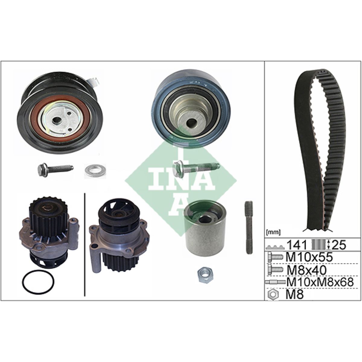 Vesipumppu + jakohihnasarja INA 530 0361 30