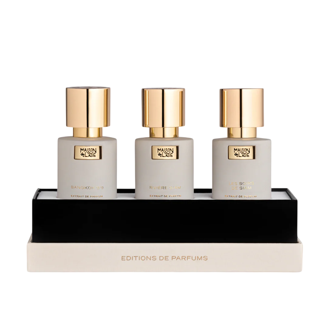 Luku 03 Setti Maison De L'Italie: Bangkok 9/9, Extraità De Parfum, unisex, 15 ml + Les Soirs De Siam, Extraità De Parfum, unisex, 15 ml + Riviere Siam