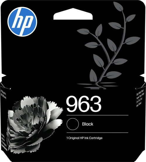 HP 963 alkuperäinen musta mustepatruuna, Perusvärintuotto, Musta, Väriainepohjainen muste, 24,09 ml, 1 kpl, 1000 sivua