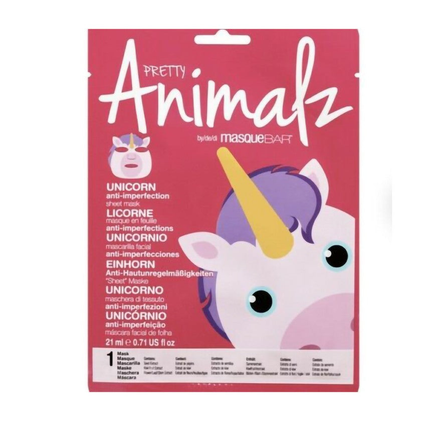 Masque Bar Maschera In Tessuto Con Unicorno Pretty Animalz — Maschera viso in tessuto