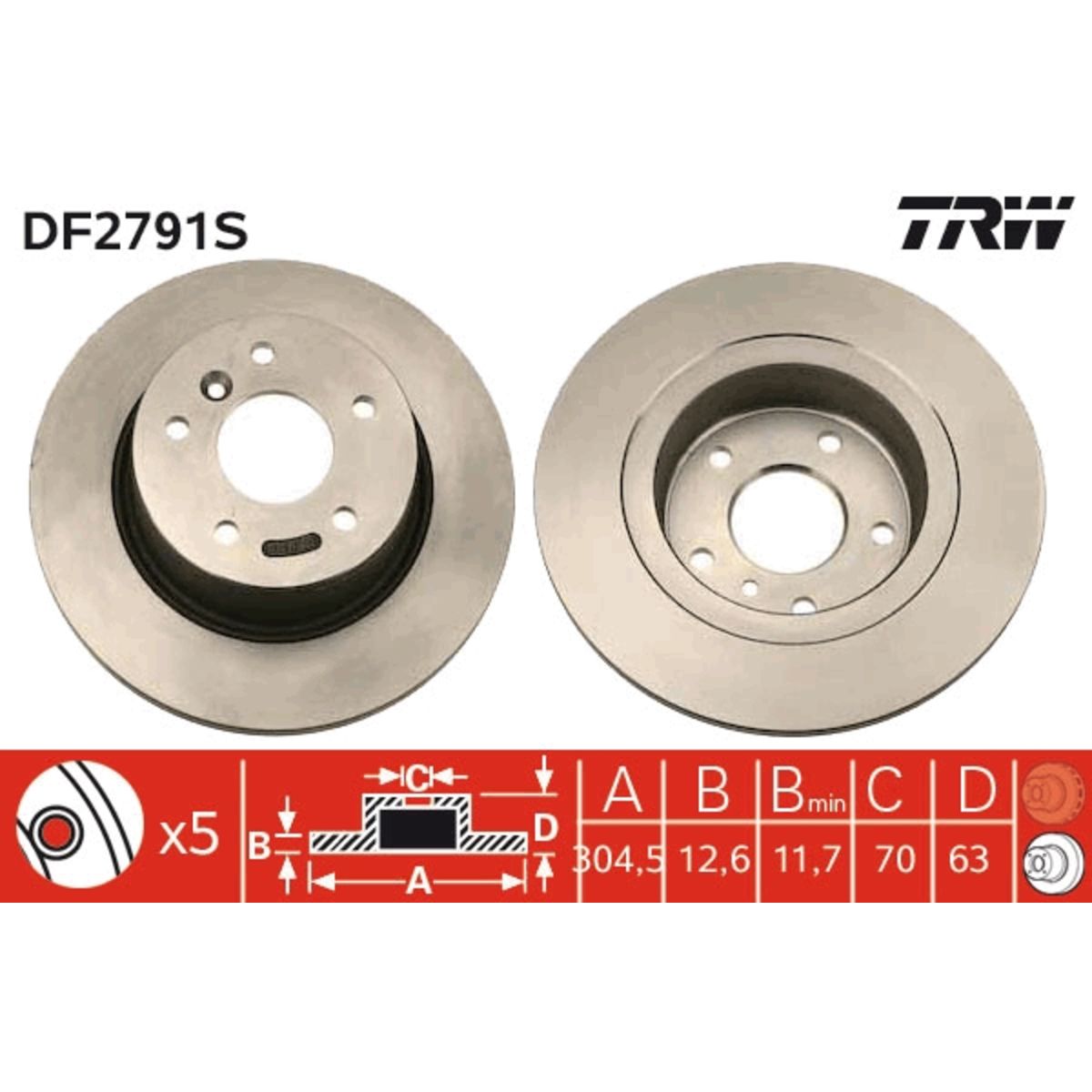 Jarrulevy TRW DF2791S