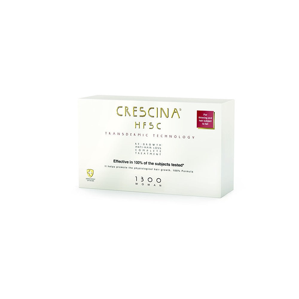 Crescina Transdermic 1300 Re-Growth and Anti-Hair Loss hiustenkasvua edistävä ja hiustenlähtöä ehkäisevä hoito naisille 20× 3,5 ml
