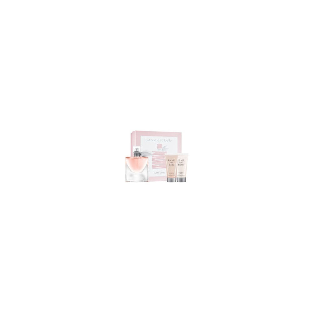 Lancôme La Vie Est Belle -lahjapakkaus: Eau de Parfum 50 ml, La Vie Est Belle -vartalovoide 50 ml ja La Vie Est Belle -suihkugeeli 50 ml