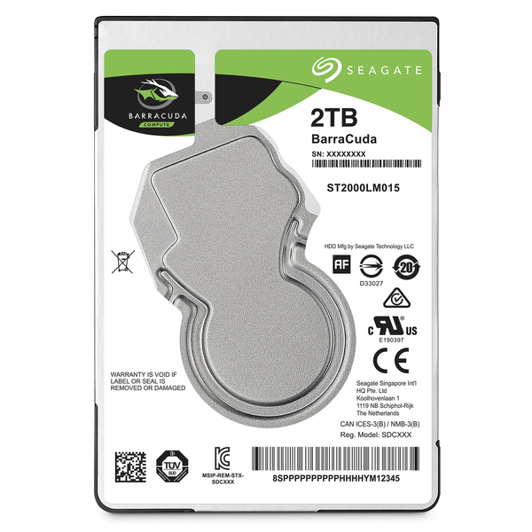Seagate Barracuda 2.5, 2 TB, 5400 RPM, 128 MB, 2.5, Serial ATA III