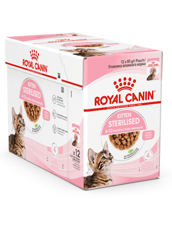 Royal Canin Kitten Sterilised Gravy, Kissan märkäruoka, Kitten, 12 x 85 g